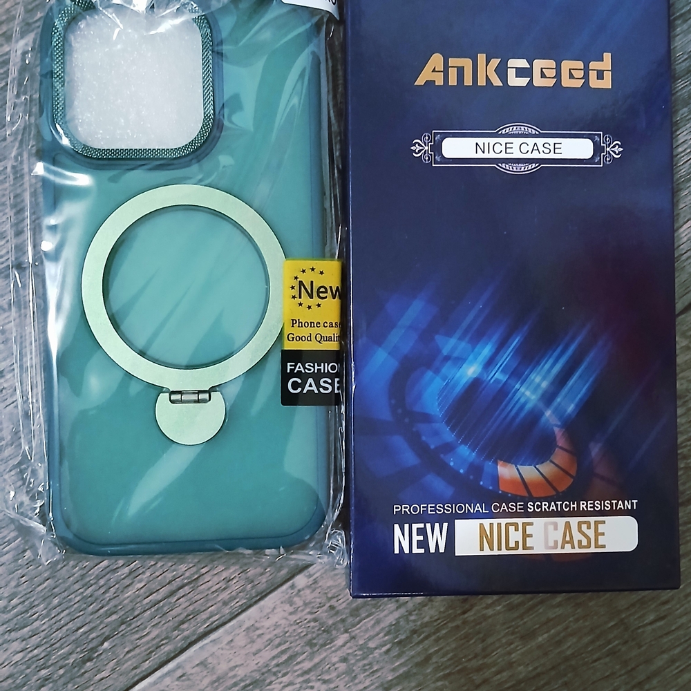 Teal Phone Case with Ring Holder
